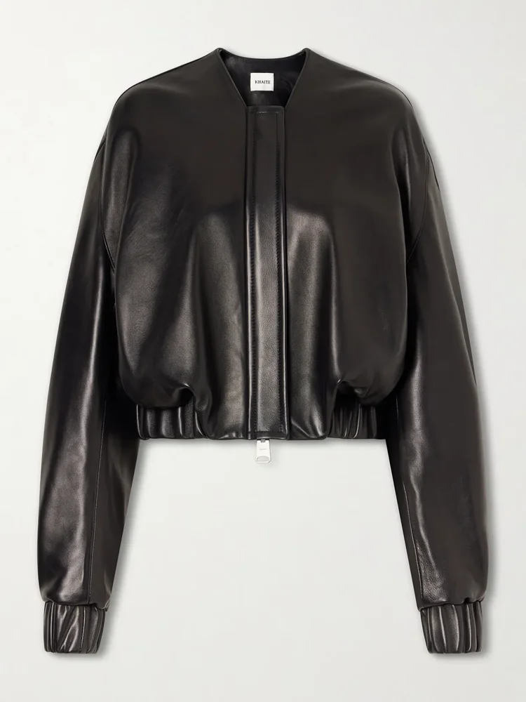 Cordan cropped leather jacket