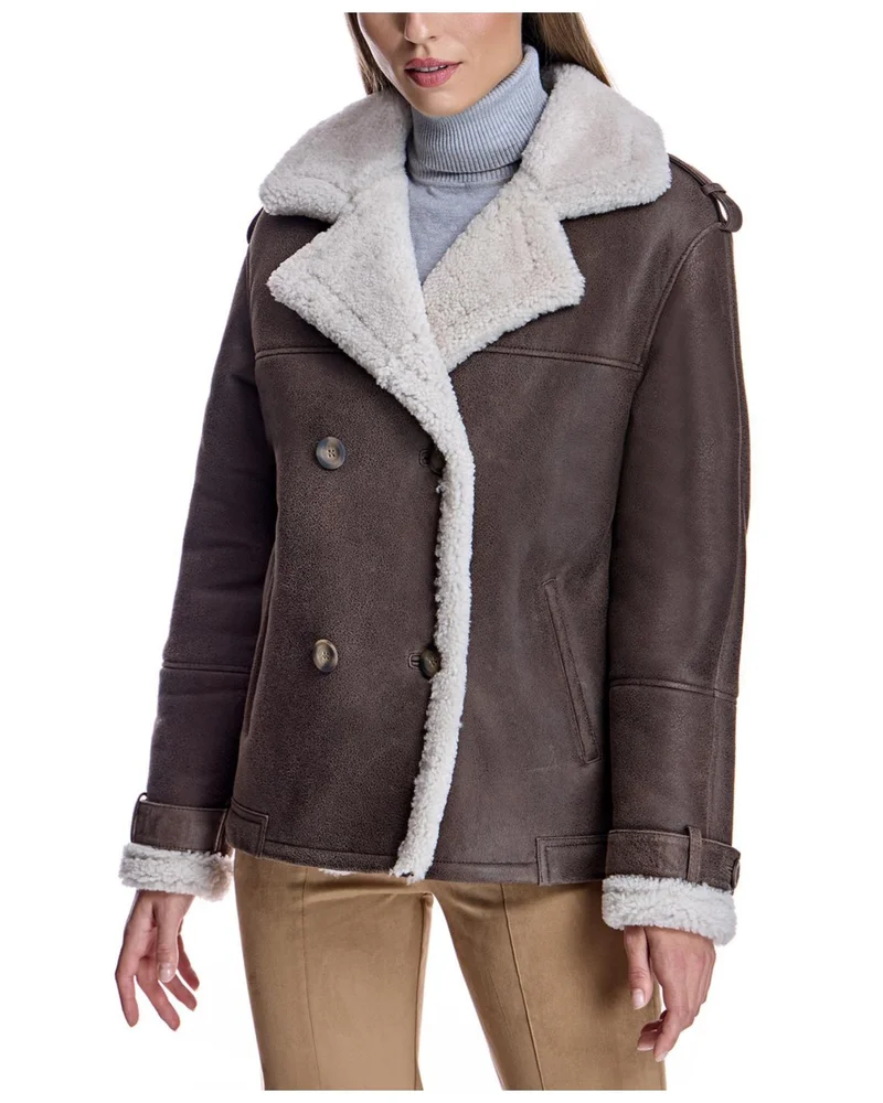 Double Breasted Shearling Jacket