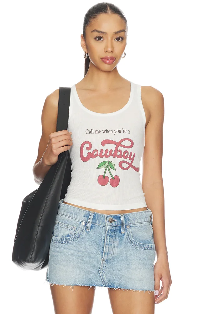 Call Me Cowboy Rib Tank Top