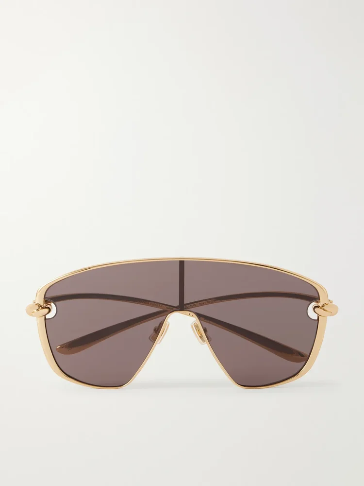 Knot aviator-style gold-tone sunglasses