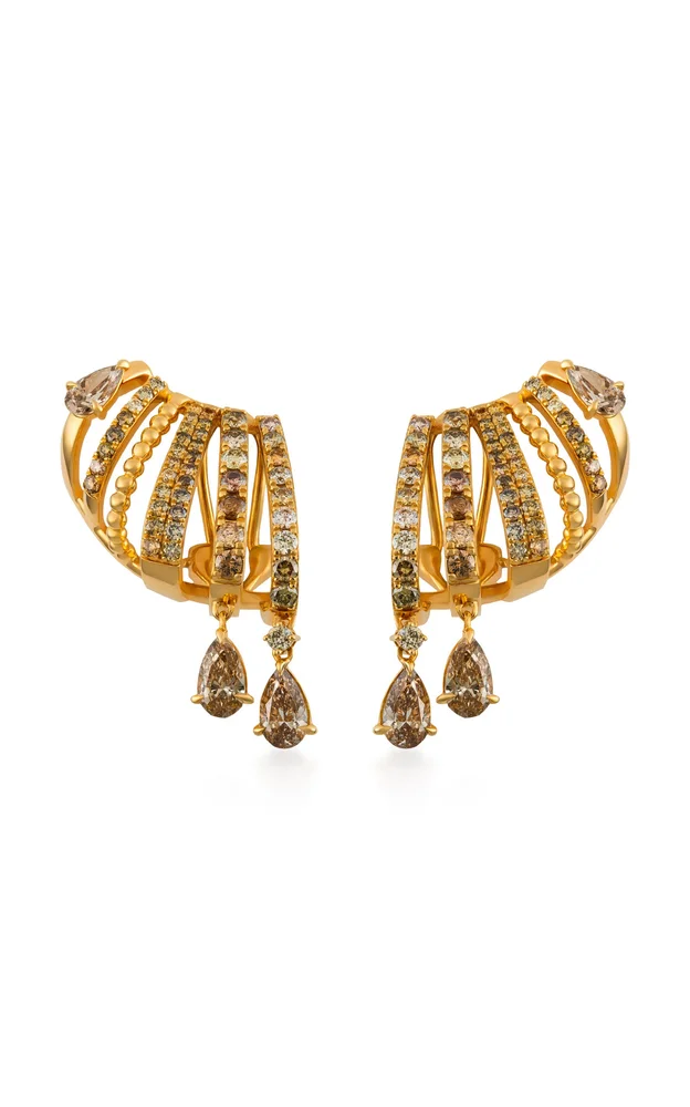 Fancy Color Diamond Pave Cages Pear Drops