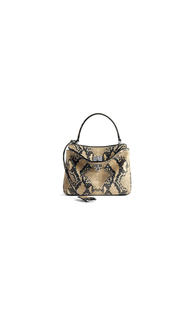 Rodeo Mini Snake-Effect Leather Top Handle Bag