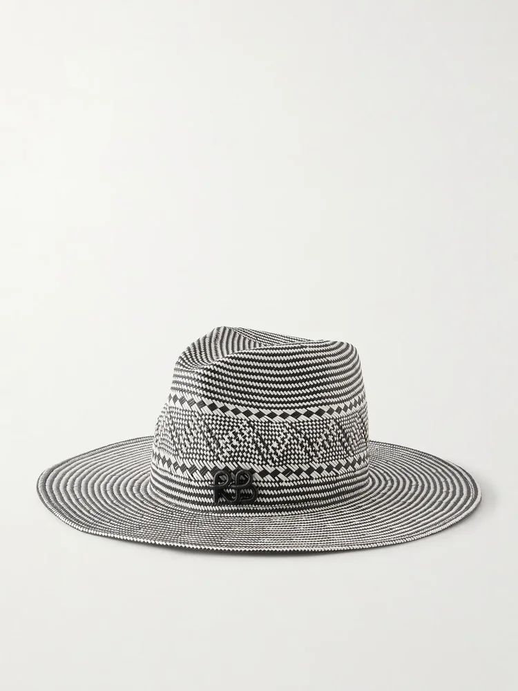 Striped straw fedora
