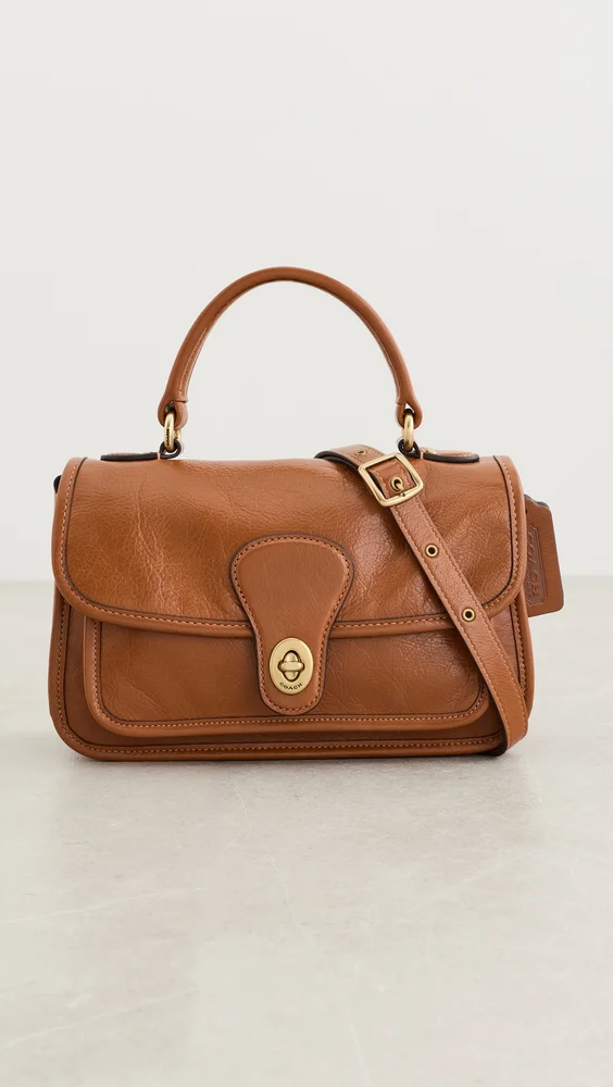 Glazed Grain Leather Metropolitan Bag 24