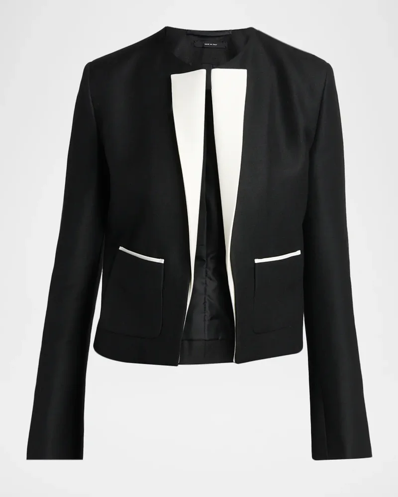 Contrast-Trim Short Sport Coat