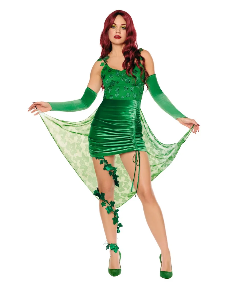 Adult Poison Ivy Ruched Dress Costume
