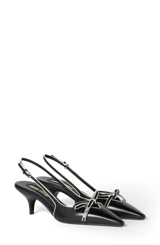 Bow Slingback Kitten Heel Pump