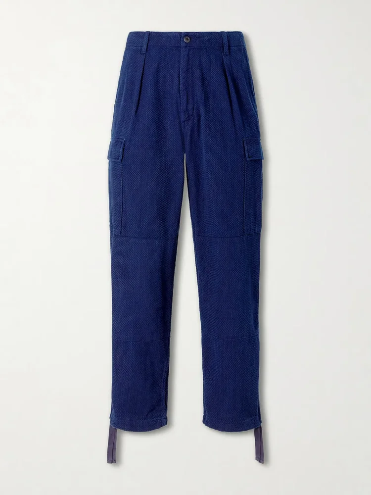 Kasezome Straight-Leg Sashiko Cotton Cargo Trousers