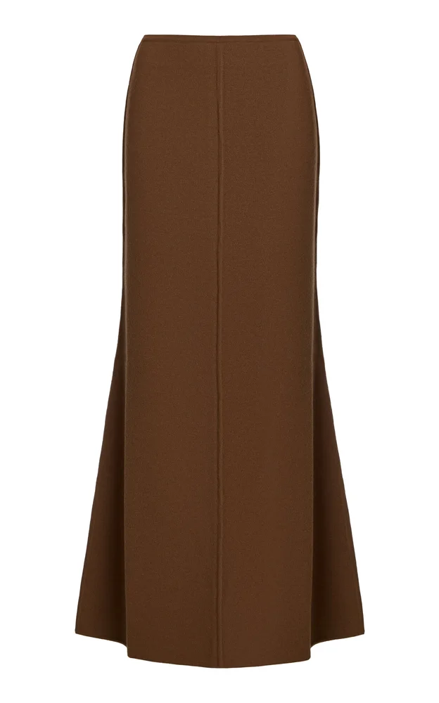 Cashmere-Wool Long Skirt
