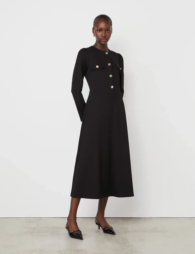 Gilly Ponte Jersey Midi Dress