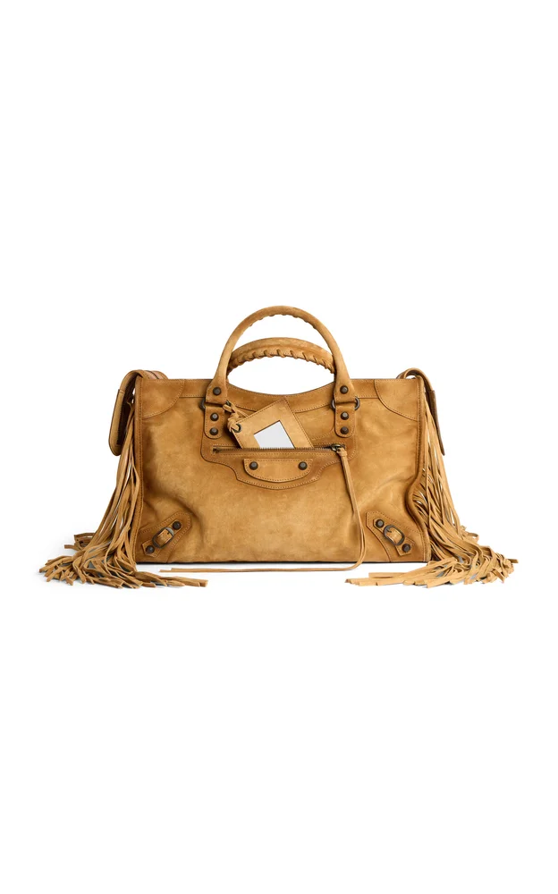 Le City Small Fringed Suede Bag