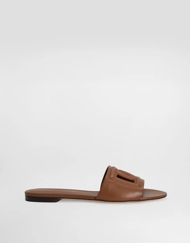 Calfskin sliders with DG logo