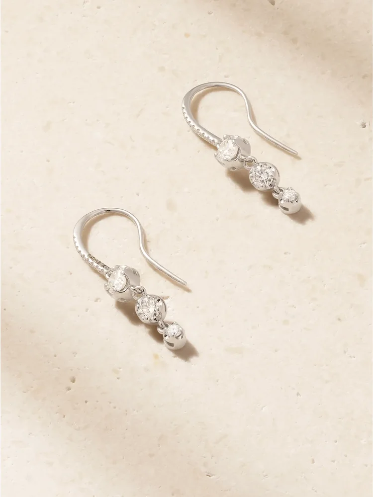 18-karat white gold diamond earrings