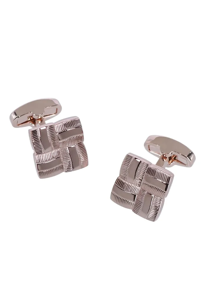 Clayton Square Detailed Rose Gold Cufflinks