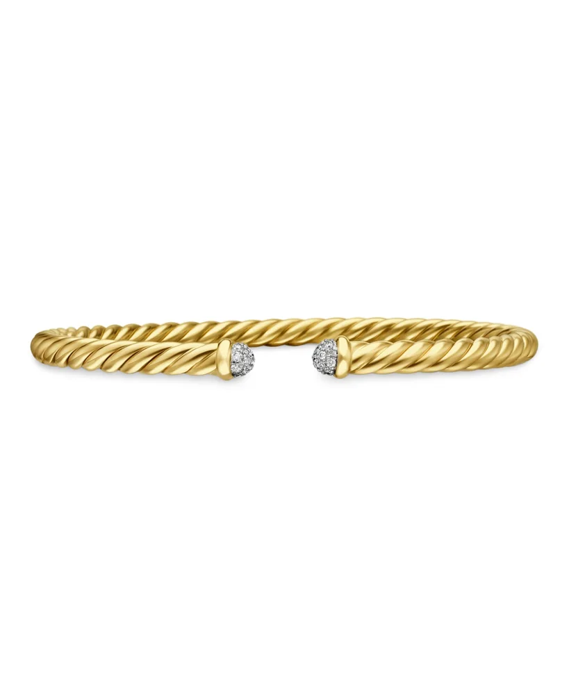 Cable Flex Bracelet in 18K Yellow Gold with Diamonds, 4mm