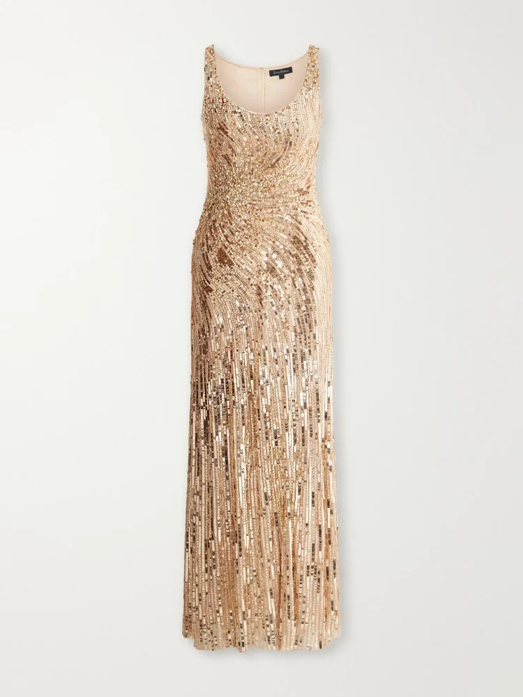 Solaris sequin and crystal-embellished tulle gown