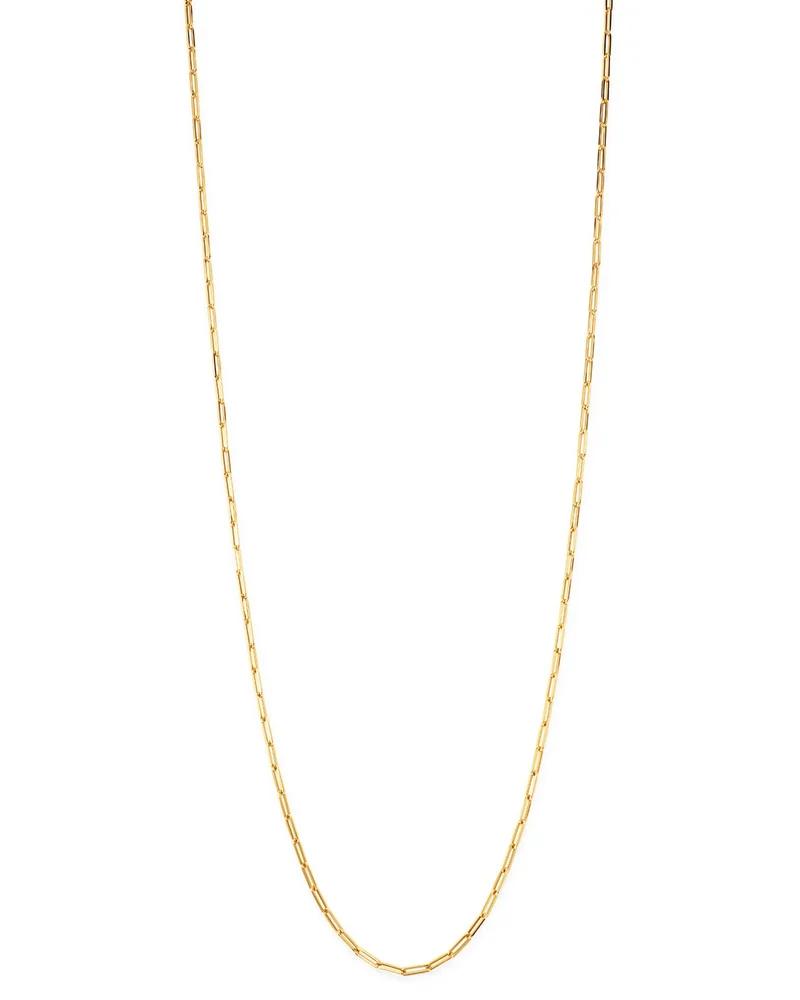 18K Yellow Gold Long Link Chain Necklace, 33"
