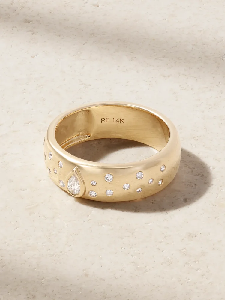 Cigar Constellation 14-karat gold and diamond ring