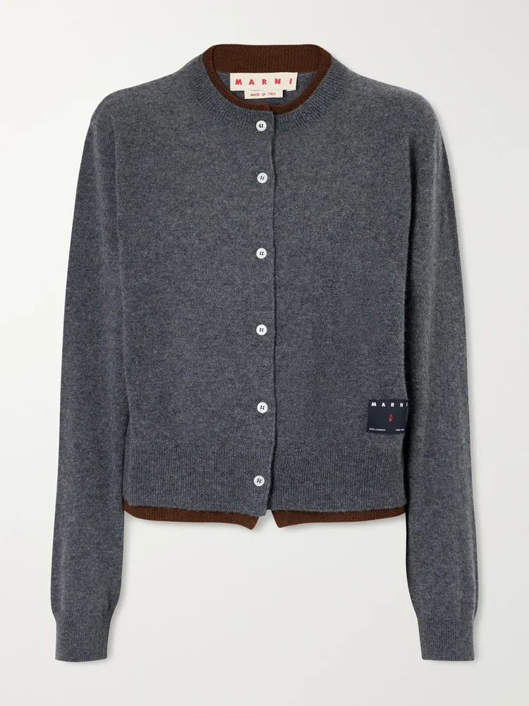 layered cashmere cardigan