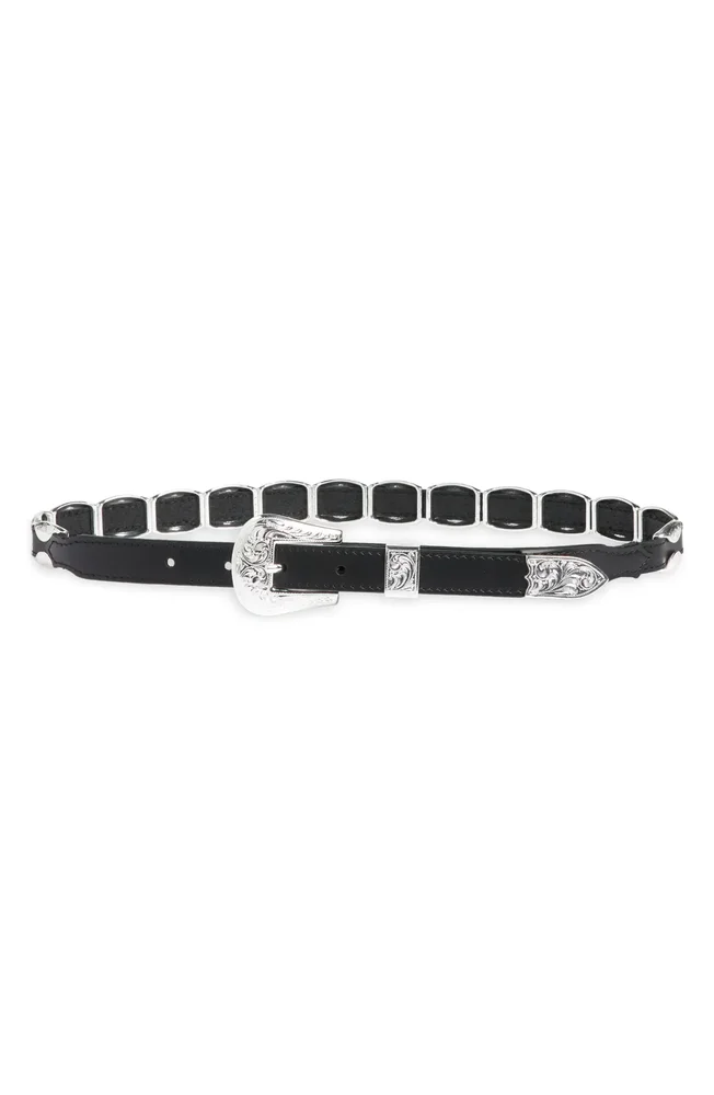 The Western Hardware Leather Skinny Belt