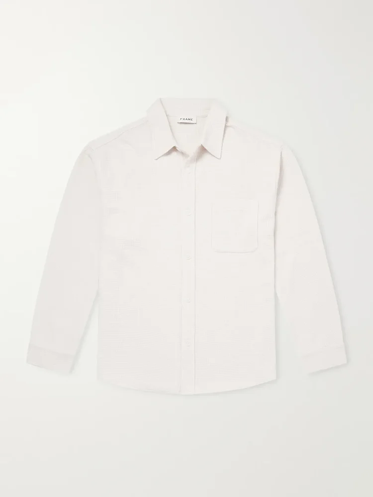 Waffle-Knit Cotton Shirt