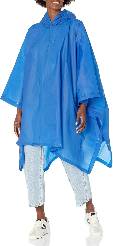 Adult Packable Lightweight Hooded Rain Poncho