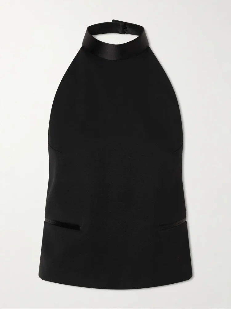 Halterneck wool top