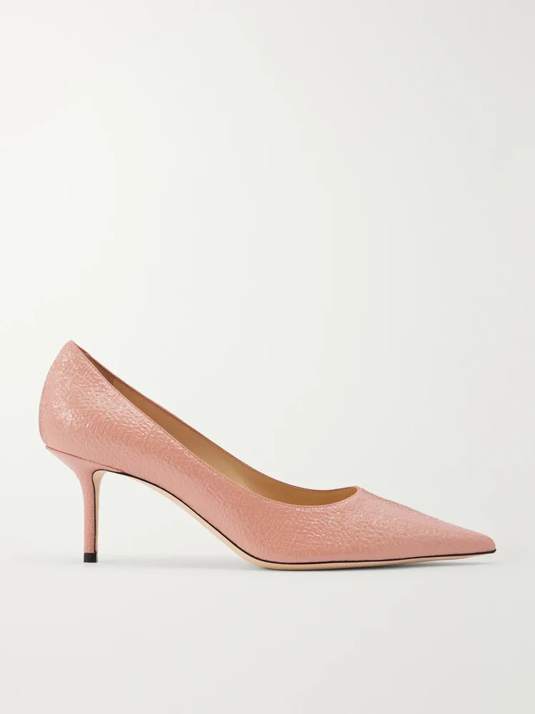 love 65 crackled leather pumps