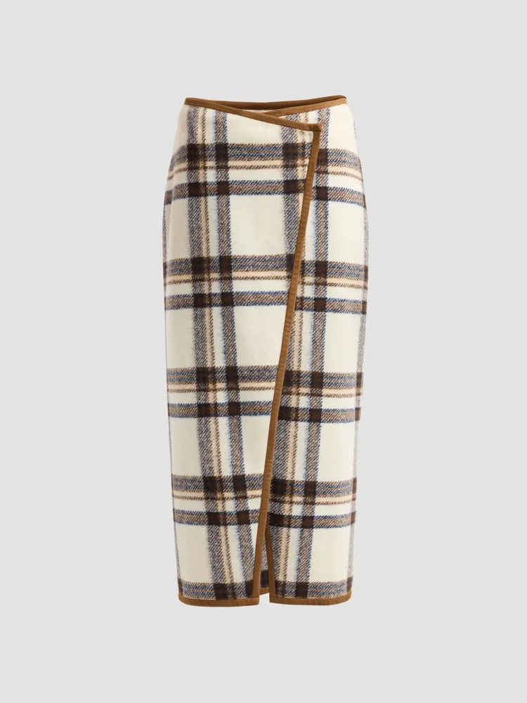 Leia Plaid Wrap Maxi Skirt