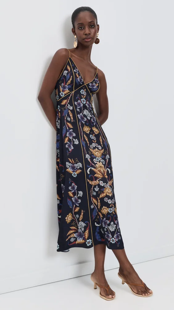 Golden Nature Maxi Slip Dress