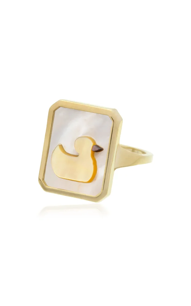 Cameo Perla Patito 9K Yellow Gold Ring