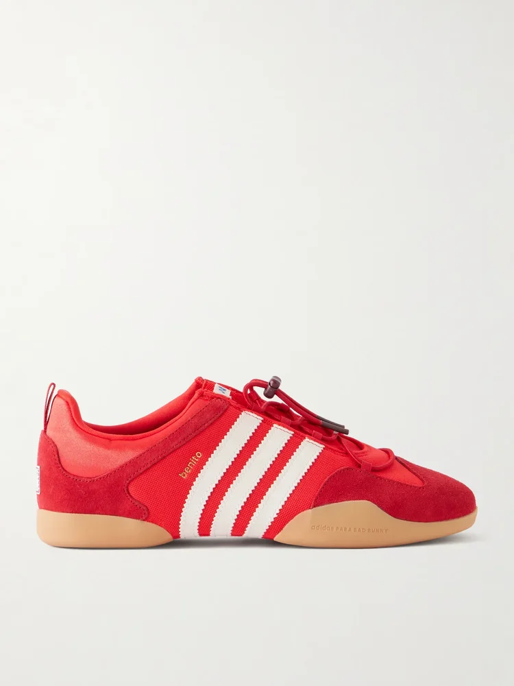 + Bad Bunny Flamboyan suede-trimmed mesh sneakers