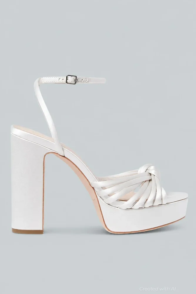 Women's Rivka Platform High Block Heel Sandals - Cream