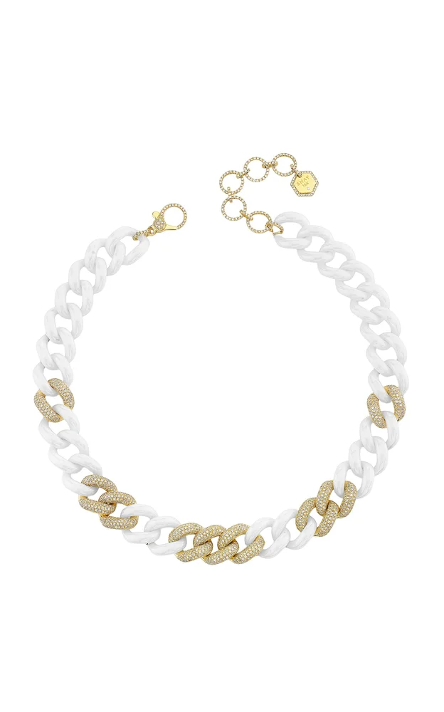 18K Yellow Gold Ceramic Jumbo Link Necklace