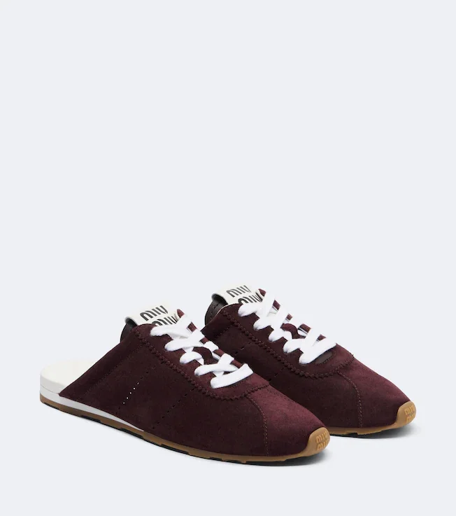 Plume suede mules