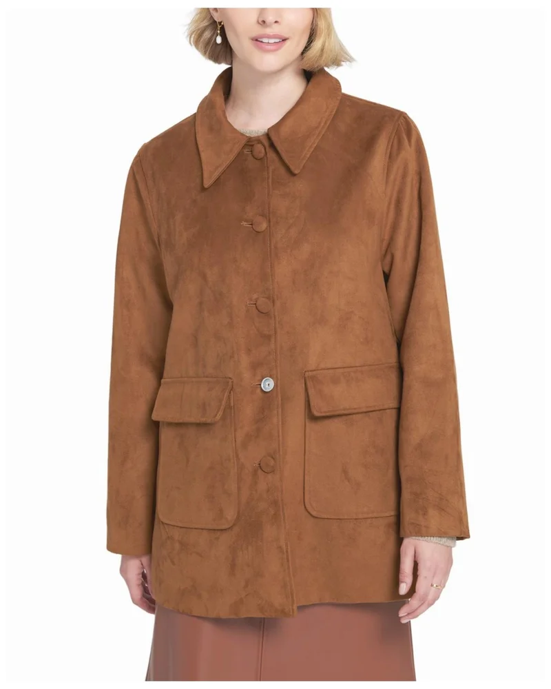 Collection Faux Suede Car Coat