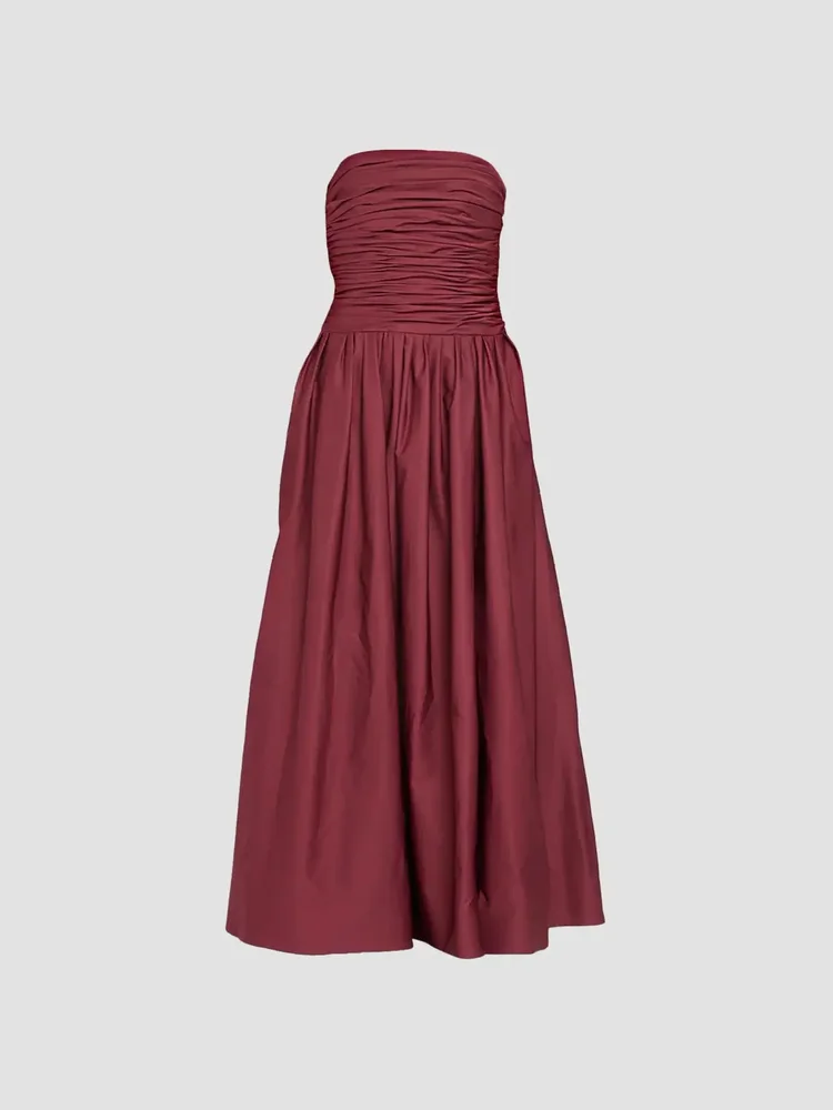 Fayette Ruched Strapless Gown