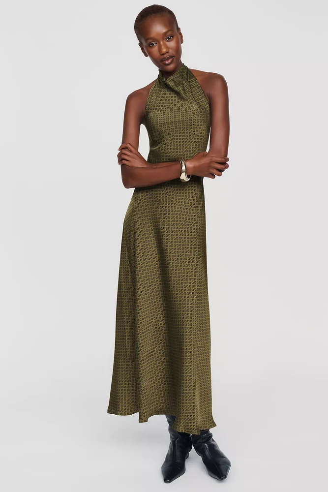 Jamie Satin Halter Midi Dress
