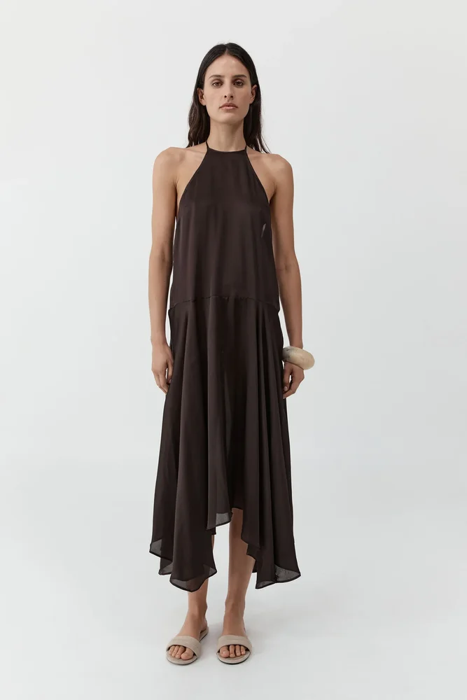 Silk Handkerchief Halter Dress