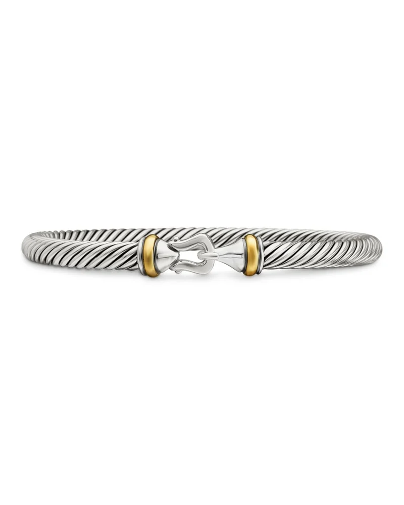 Buckle Classic Cable Bracelet in Sterling Silver with 18K Gold