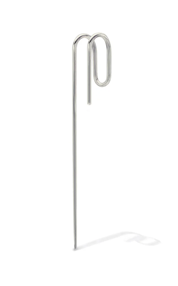 Mono 18K White Gold Pin Single Earring