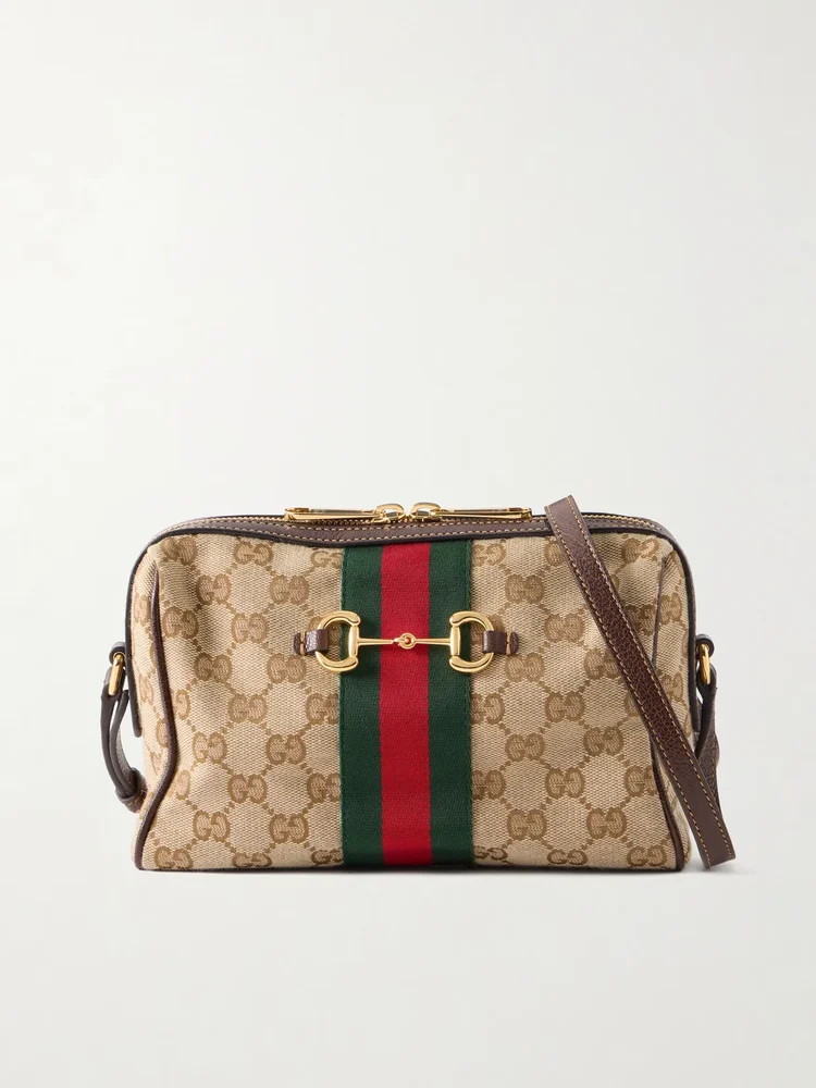 Camera Case Web Trimmed Canvas Shoulder Bag