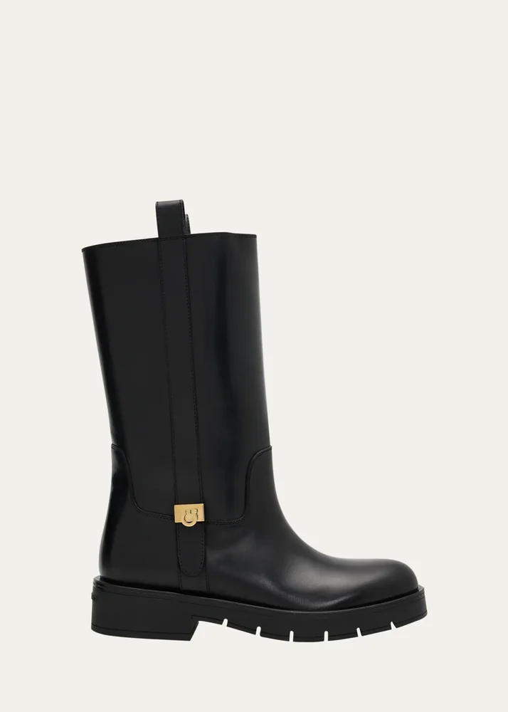 Nyves Leather Mid-Calf Boots