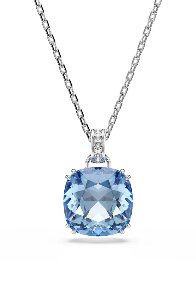 Millenia Rhodium Plated Crystal Pendant Necklace
