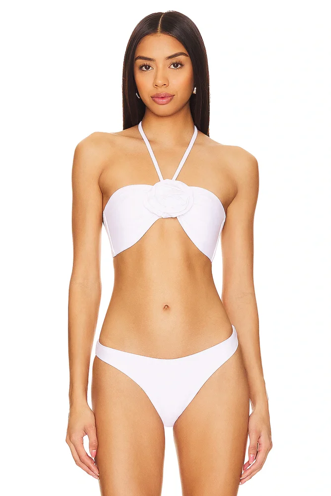 Cabana Rosette Halter Bikini Top