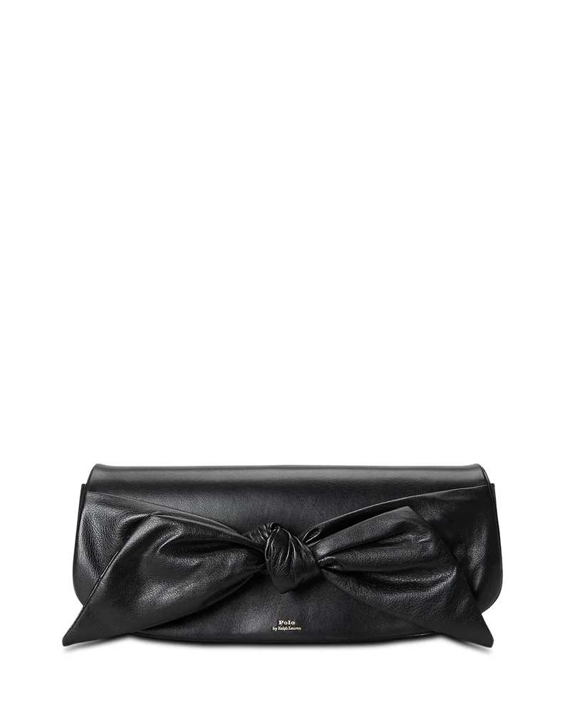 Bellport Leather Bow Long-Flap Clutch