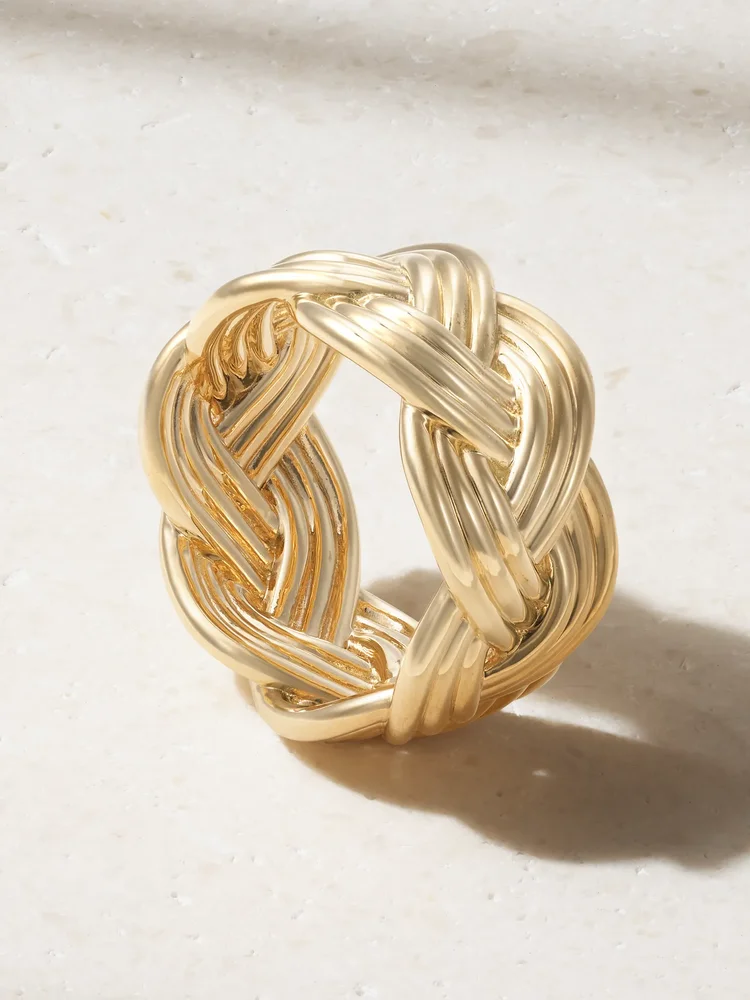 Braided 18-karat gold ring