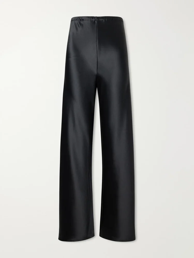 Bias satin wide-leg pants