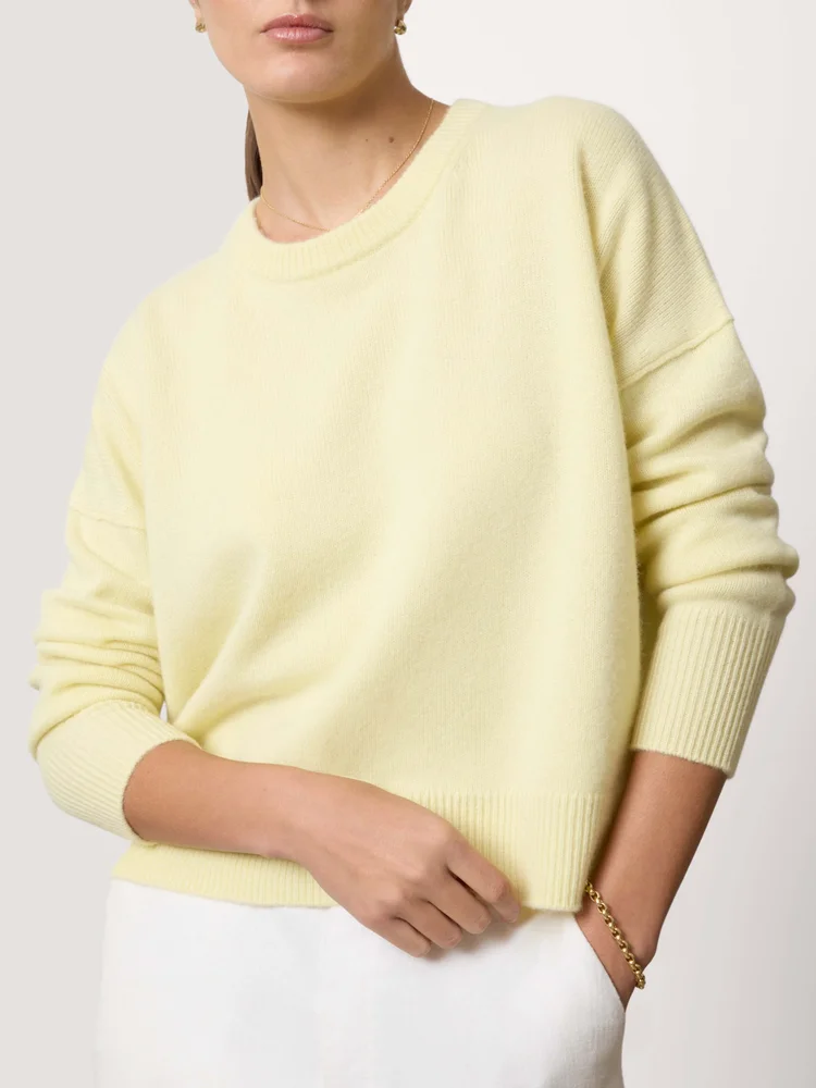 Women's Everyday Cashmere Bright Crew in Anis | Brochu Walker