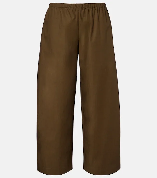 Roma cotton poplin wide-leg pants